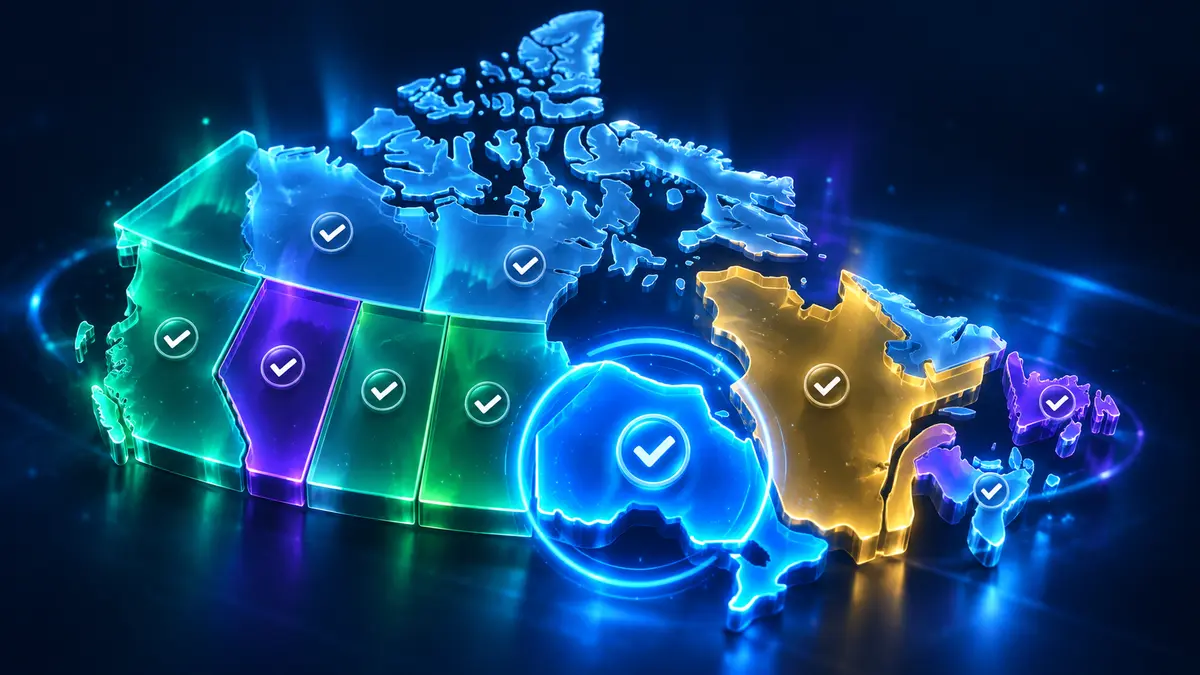 Carte du Canada divisée en vérifications provinciales, l’Ontario en évidence