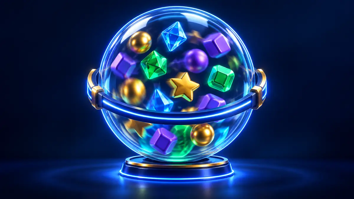 Random glowing symbols moving through a secure number generator