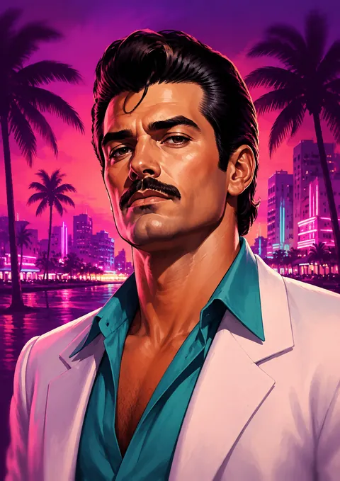Retro Miami – visuel du jeu (illustration)