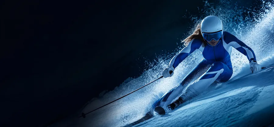 Ski alpin – illustration sportive (sans texte)