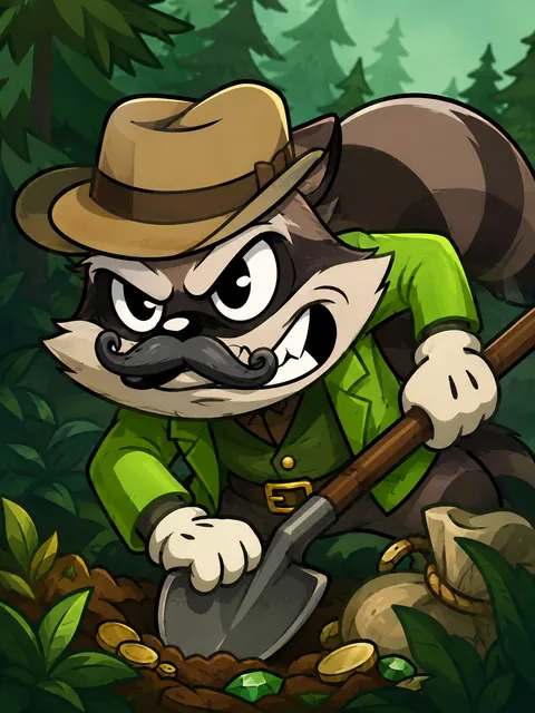 Prospector Raccoon – visuel du jeu (illustration)