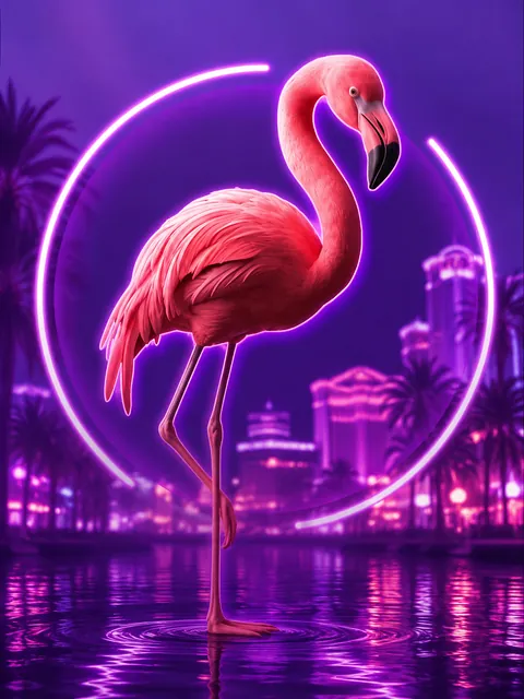 Neon Flamingo – visuel du jeu (illustration)
