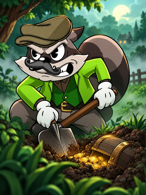 Raccoon Treasure Hunter – visuel du jeu (illustration)